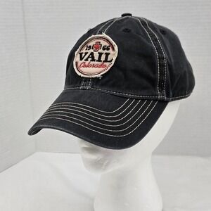 Legacy VAIL Colorado 1966 Baseball Hat Distressed Black‎ Patch Ski Resort Cap